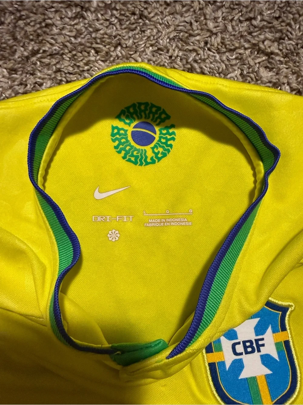 Nike Kids Brazil 22/23 Home Jersey Size Large